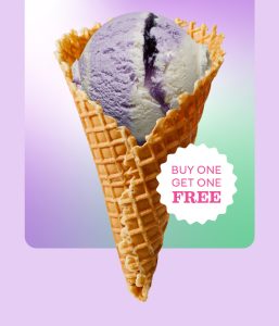 DEAL: Baskin Robbins - Buy One Get One Free Ube & Coconut Swirl 1 Scoop Waffle Cone for Club 31 Members 5