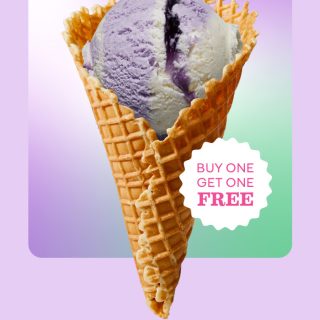 DEAL: Baskin Robbins - Buy One Get One Free Ube & Coconut Swirl 1 Scoop Waffle Cone for Club 31 Members 4