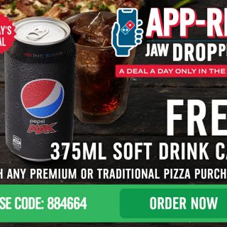 DEAL: Domino's - Free 375ml Can of Drink with Traditional/Premium Pizza Purchase via Domino's App (21 April 2023) 10