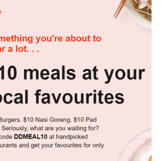 DEAL: DoorDash - $10 Meals at Selected Restaurants (until 7 May 2023) 10 DEAL: DoorDash - $10 Meals at Selected Restaurants (until 7 May 2023) 10