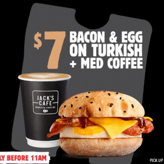 DEAL: Hungry Jack's - $7 Bacon & Egg on Turkish & Medium Coffee via App (until 11 September 2023) 9
