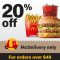 DEAL: McDonald's - 20% off with $40+ Spend with McDelivery via MyMacca's App (until 3 December 2023) 29