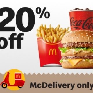DEAL: McDonald's - 20% off with $40+ Spend with McDelivery via MyMacca's App (until 3 December 2023) 6 DEAL: McDonald's - 20% off with $40+ Spend with McDelivery via MyMacca's App (until 3 December 2023) 6