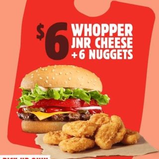 DEAL: Hungry Jack's - Whopper Junior Cheese & 6 Nuggets for $6 via App (until 29 May 2023) 1