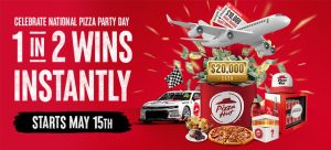 Pizza Hut National Pizza Party Day - 1 in 2 Chance to Instantly Win Share of $6,340,750 Worth of Prizes with Order 3