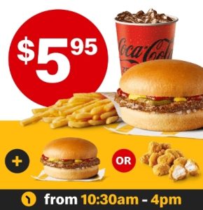 DEAL: McDonald's $5.95 Loose Change Meal - Small Hamburger Meal + 10 McBites or Hamburger from 10:30am-4pm 1