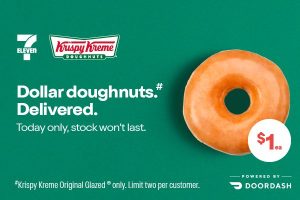 DEAL: 7-Eleven - $1 Krispy Kreme Original Glazed Doughnut Delivered (Max Two) on 2 June 2023 5