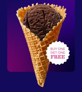 DEAL: Baskin Robbins - Buy One Get One Free Midnight Chocolate 1 Scoop Waffle Cone for Club 31 Members 7