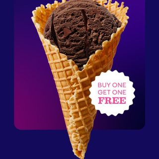 DEAL: Baskin Robbins - Buy One Get One Free Midnight Chocolate 1 Scoop Waffle Cone for Club 31 Members 9