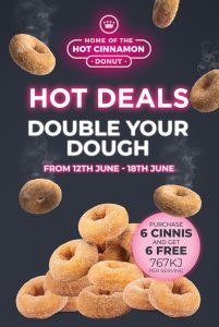 DEAL: Donut King - Buy 6 Cinnamon Donuts Get 6 Free (until 18 June 2023) 1