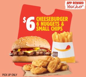 DEAL: Hungry Jack's - $6 Cheeseburger, 6 Nuggets & Small Chips via App (until 10 July 2023) 3