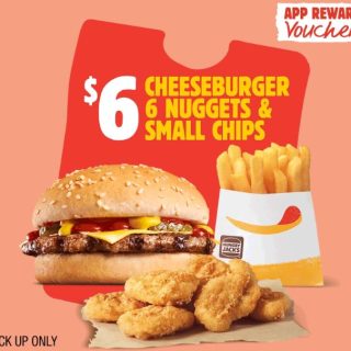 DEAL: Hungry Jack's - $6 Cheeseburger, 6 Nuggets & Small Chips via App (until 15 April 2024) 1