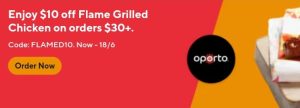 DEAL: Oporto - $10 off with $30+ Spend on Selected Flame Grilled Chicken Items via DoorDash (until 18 June 2023) 14