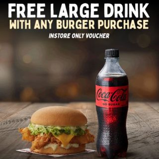 DEAL: Red Rooster - Free Large Drink with Burger Purchase Pickup for Red Royalty Members (until 19 June 2023) 10