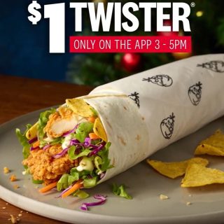 DEAL: KFC $1 Twister via App (3-5pm 10 July 2023) 1