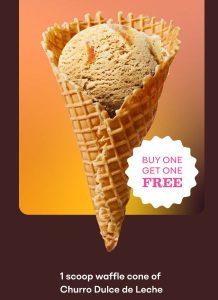 DEAL: Baskin Robbins - Buy One Get One Free Churro Dulce de Leche 1 Scoop Waffle Cone for Club 31 Members 7