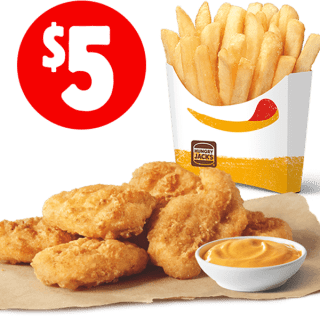 DEAL: Hungry Jack's - $5 6 Nuggets + Medium Chips Pickup via App 12