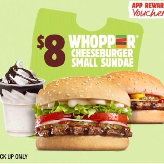 DEAL: Hungry Jack's - $8 Whopper + Cheeseburger + Small Sundae via App (until 27 November 2023) 8