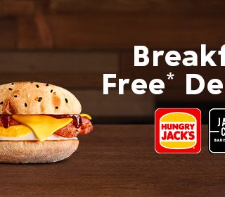 DEAL: Hungry Jack's - Free Delivery with $15 Minimum Spend 6-10:45am via Menulog (until 10 July 2023) 1