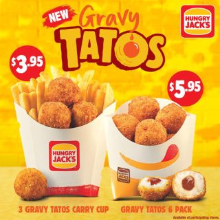 DEAL: Hungry Jack's $3.95 Gravy Tatos Carry Cup 10