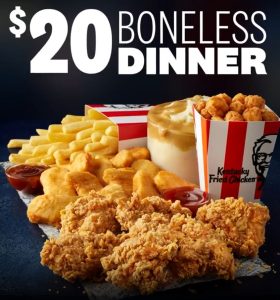 DEAL: KFC $20 Boneless Dinner (Wollongong Only) 28