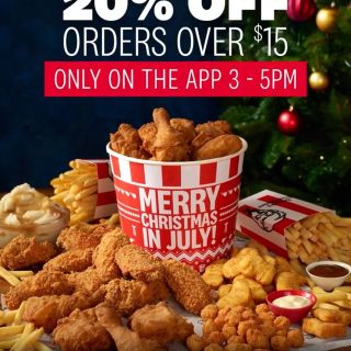 DEAL: KFC - 20% off Orders Over $15 via App (3-5pm 4 July 2023) 8