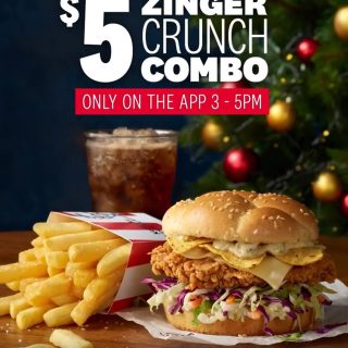 DEAL: KFC - $5 Zinger Crunch Combo via App (3-5pm 3 July 2023) 9