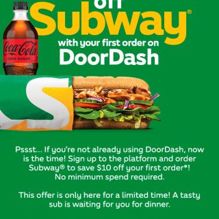 DEAL: Subway - $10 off for New Users with No Minimum Spend via DoorDash (until 21 November 2023) 6