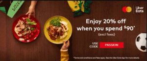 DEAL: Uber Eats - 20% off (Up to $40) with Minimum $90 Spend with Mastercard Payment (until 21 August 2023) 5