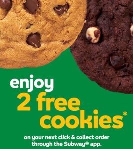 DEAL: Subway - 2 Free Cookies with Click & Collect via Subway App (until 31 August 2023) 3