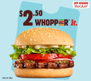 DEAL: Hungry Jack's - $2.50 Whopper Jr via App (until 4 September 2023) 3