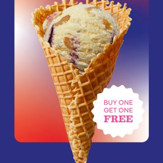 DEAL: Baskin Robbins - Buy One Get One Free Baseball Nut 1 Scoop Waffle Cone for Club 31 Members 10