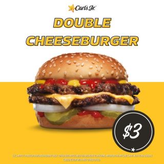 DEAL: Carl's Jr $3 Double Cheeseburger 6