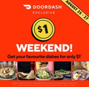 DEAL: DoorDash - $1 Selected Menu Items Between 2-5pm from 25-27 August 2023 8