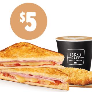 DEAL: Hungry Jack's - $5 Ham, Cheese & Tomato Toastie Meal Pickup via App 6