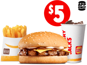 DEAL: Hungry Jack's - $5 Small BBQ Cheeseburger Meal Pickup via App 1
