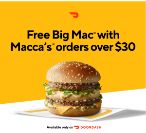 DEAL: McDonald's - Free Big Mac with $30+ Spend via DoorDash (until 28 August 2023) 32