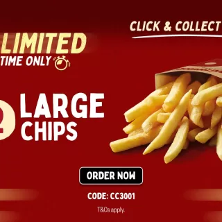 DEAL: Red Rooster $2 Large Chips with $10 Minimum Spend on Click & Collect 3