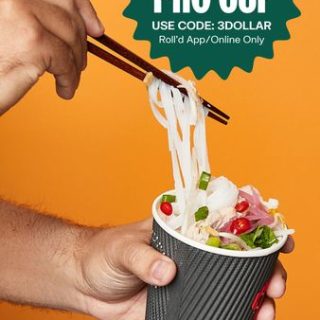 DEAL: Roll'd - $3 Pho Cup via App or Website at Selected Stores (until 1 September 2023) 4