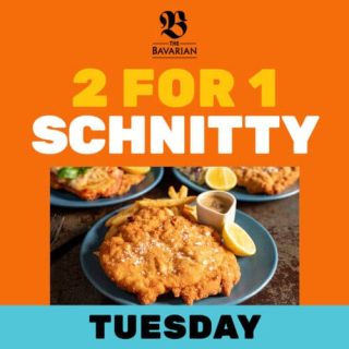 DEAL: The Bavarian - 2 for 1 Schnitzels on Tuesdays 1