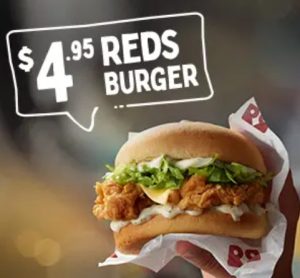 DEAL: Red Rooster - $4.95 Reds Burger (until 9 January 2024) - Excludes NSW/ACT 3