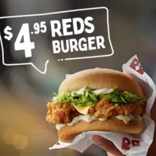 DEAL: Red Rooster - $4.95 Reds Burger (until 9 January 2024) - Excludes NSW/ACT 5