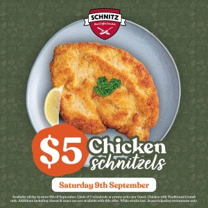 DEAL: Schnitz - $5 Chicken Schnitzel (9 September 2023) 6