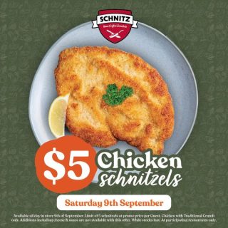 DEAL: Schnitz - $5 Chicken Schnitzel (9 September 2023) 3