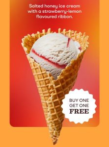 DEAL: Baskin Robbins - Buy One Get One Free Strawberry Sunrise 1 Scoop Waffle Cone for Club 31 Members 7