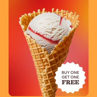 DEAL: Baskin Robbins - Buy One Get One Free Strawberry Sunrise 1 Scoop Waffle Cone for Club 31 Members 9