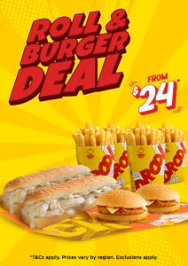 DEAL: Chicken Treat - $24 Roll & Burger Deal 10
