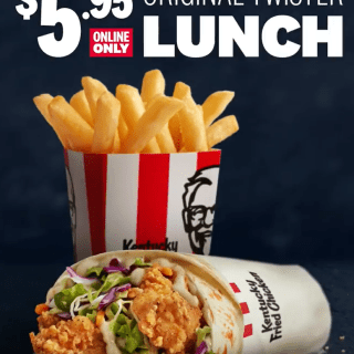 DEAL: KFC $5.95 Original Twister Lunch via App or Website (North QLD Only) 8