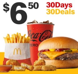 DEAL: McDonald’s - $6.50 Small Cheeseburger Meal & 6 McNuggets on 27 November 2023 (30 Days 30 Deals) 3