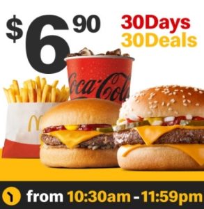 DEAL: McDonald’s - $6.90 Small Quarter Pounder Meal & Cheeseburger on 28 November 2023 (30 Days 30 Deals) 3